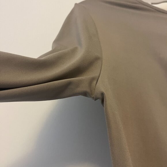 Dynamite Form-Fitted Long Sleeve Cropped Top - Taupe | Size M - Picture 6 of 7